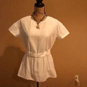 White fashion blouse with open back brand new
